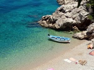 Small fishing boat near the beach