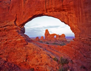 north window; turret arches