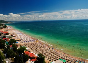 Elevated view at Golden sands