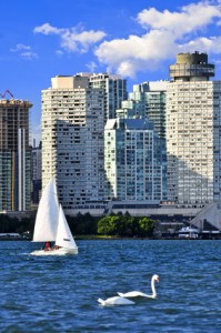 Sailing in Toronto harbour