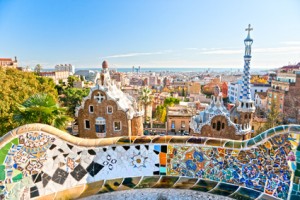 Park Guell in Barcelona, Spain.