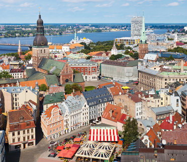 View of the Old Town in Riga, Latvia which is a great reason to visit Latvia