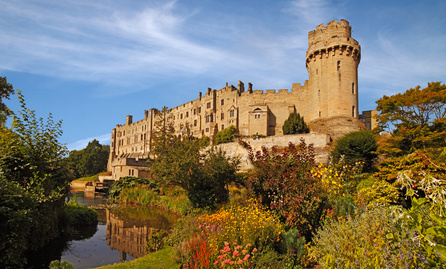 An autumn view of Warwick Castle