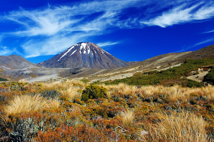 Mount Ngauruhoe, a volcano in Tongariro National Park - a highlight of a self-organised trip to New Zealand