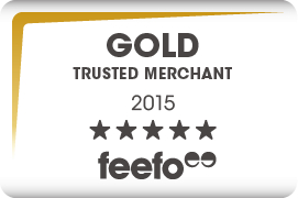 We have been awarded with Feefo Gold Merchant Accreditation.