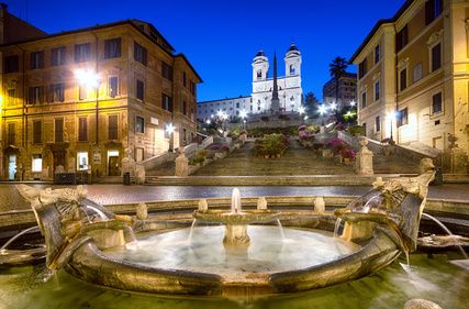 Valentine's Day - Spanish steps in Rome at night