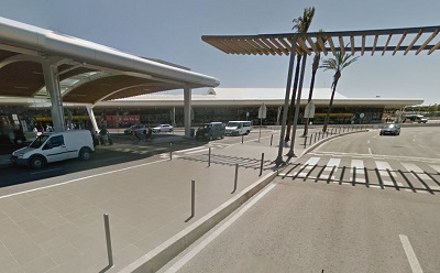 Collecting a Hire Car at Faro Airport: Covered walkway