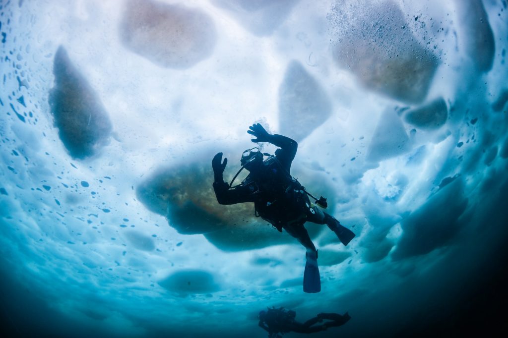 Ice diving in Finland