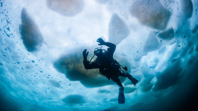 Ice diving in Finland