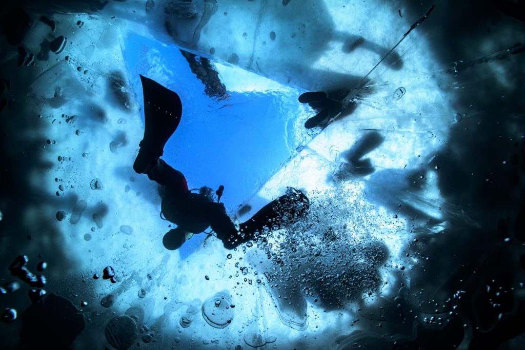 Ice diving in Finland