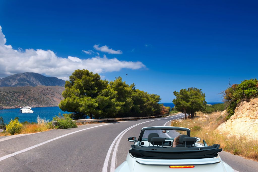 Open top driving in Crete