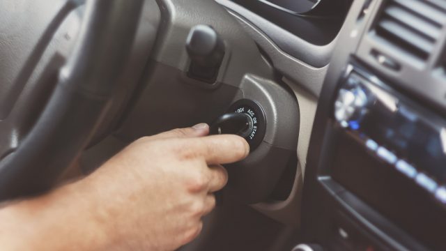 Car key being turned