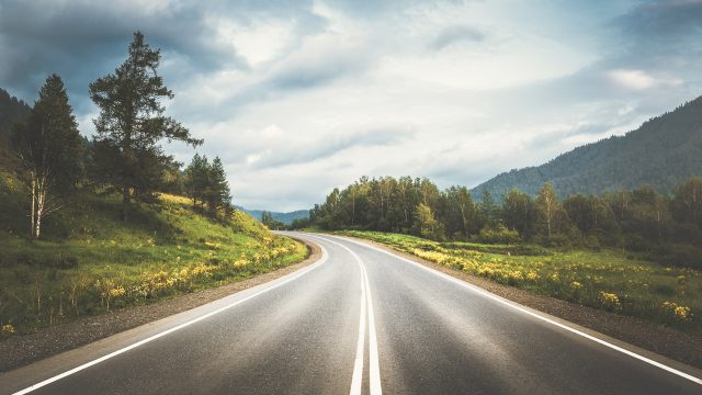 Driving road view