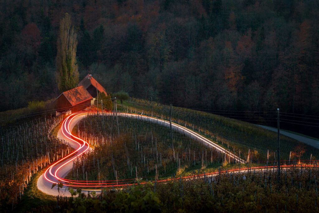 Heart shaped road in Slovenia