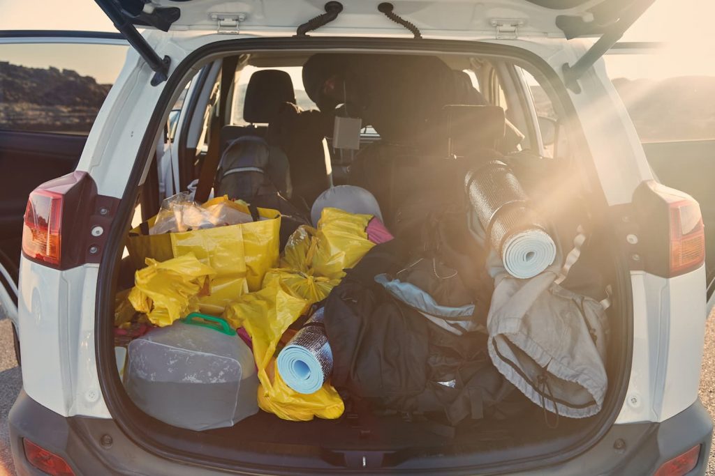 Winter equipment in car