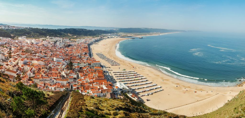 Nazara beach in Portugal